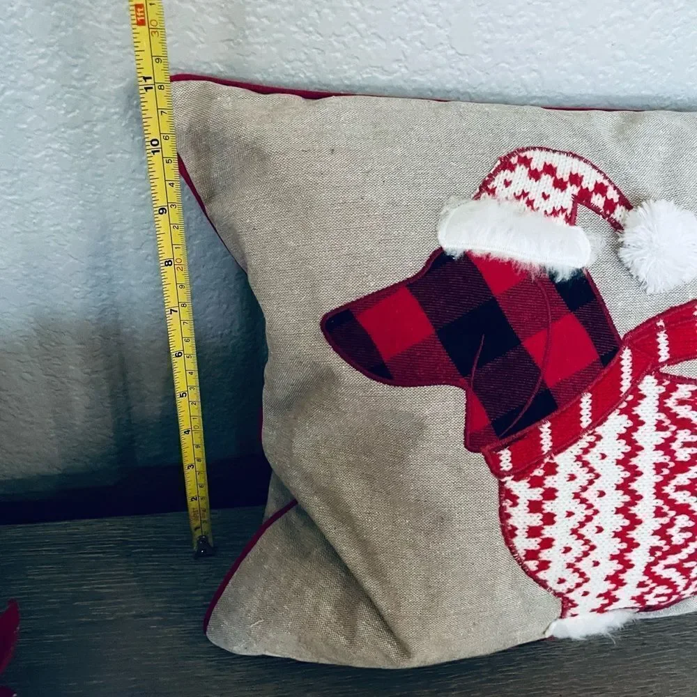 Christmas Dachshund Sweater Dog Holiday Throw Pillow